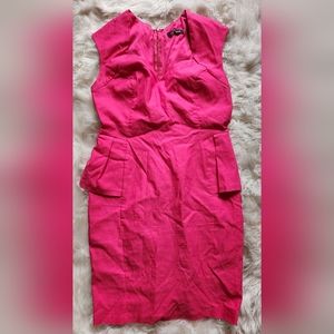 Hot pink dress with cap sleeves